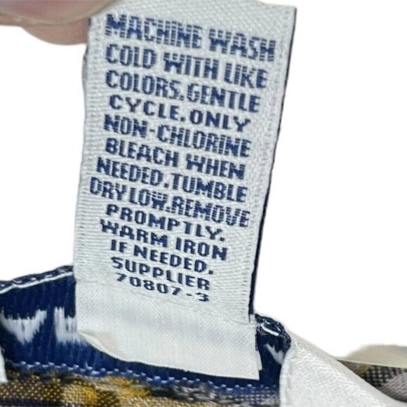 Arizona Jeans Wrap Shirt Top Womens Small Plaid Grey Yellow Blue New - Picture 8 of 10